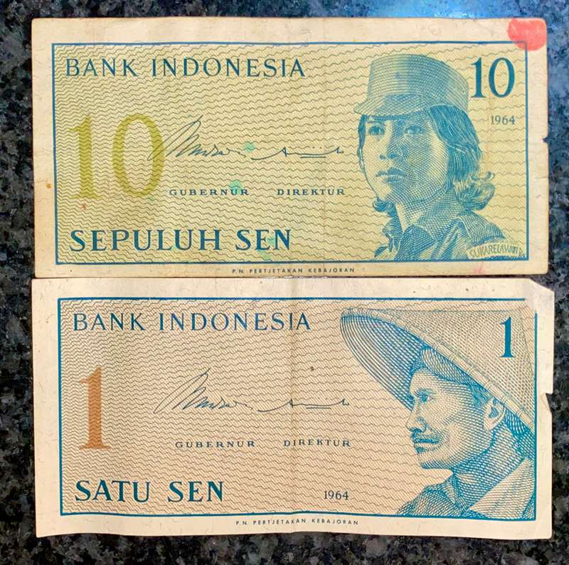 Indonesia set 10 sen & 1 sen 1964(1 bid takes all)