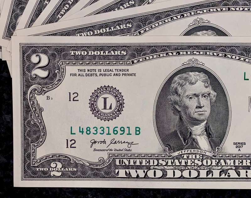 USA 2 dollars in sequence 691-680 San Francisco Federal mint 2017 unc (BID PER NOTE)