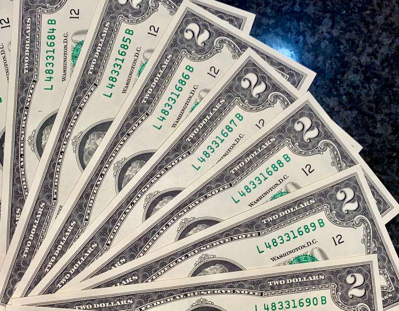 USA 2 dollars in sequence 691-680 San Francisco Federal mint 2017 unc (BID PER NOTE)