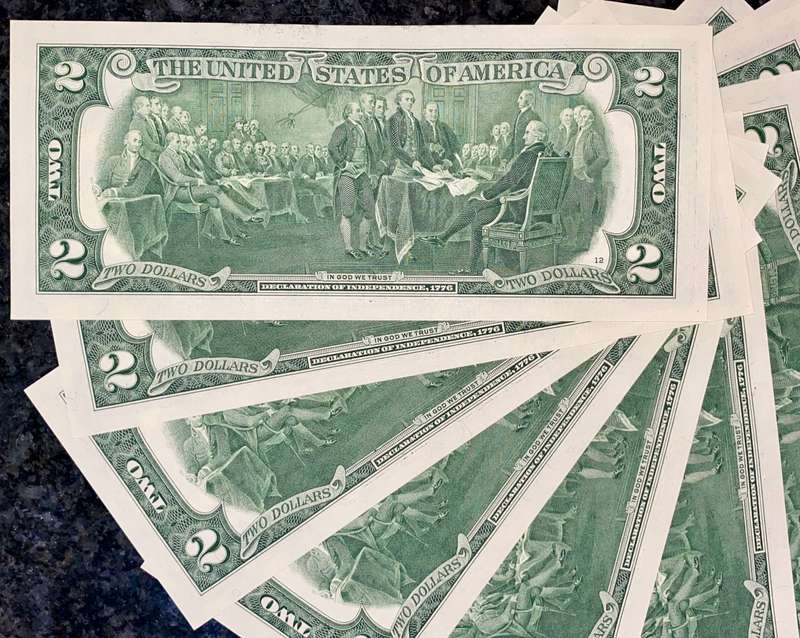 USA 2 dollars in sequence 691-680 San Francisco Federal mint 2017 unc (BID PER NOTE)