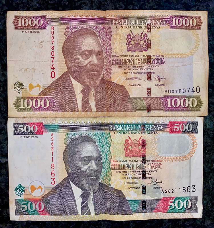 Kenya set 1000 shillings & 500 shillings 2005/06(1 bid takes all)