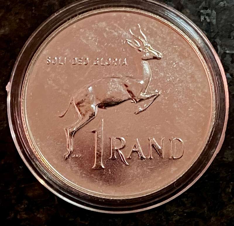 South Africa. silver proof R1 --1989-- in capsule