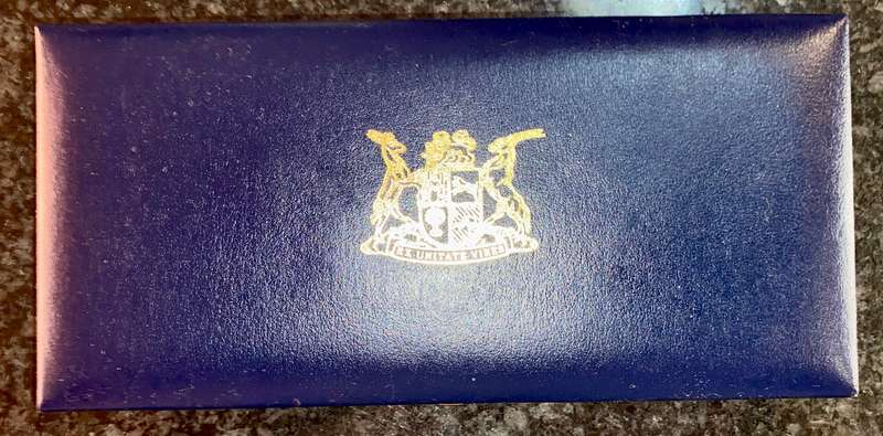 South Africa Proof set silver R1 TO 1/2 cent 1983 blue SA mint box