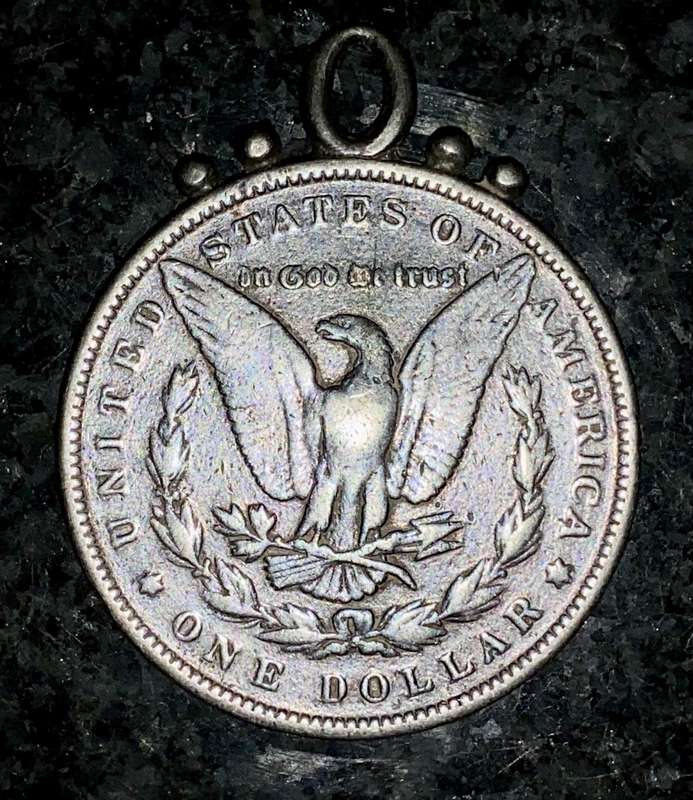 USA silver Morgan 1 dollar - 1883 Philadelphia mint - 90% silver pendant 27.50grams