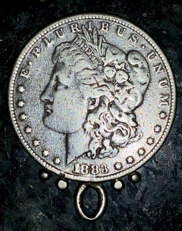 USA silver Morgan 1 dollar - 1883 Philadelphia mint - 90% silver pendant 27.50grams