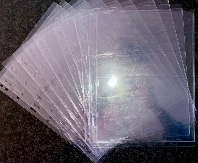 Banknote Stiff Plastic Sleeves - 3 Pocket sleeve (1 bid takes all 10 sleeves) banknotes incl
