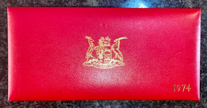 South Africa 1974 Proof set silver R1 TO 1/2 cent red SA mint box