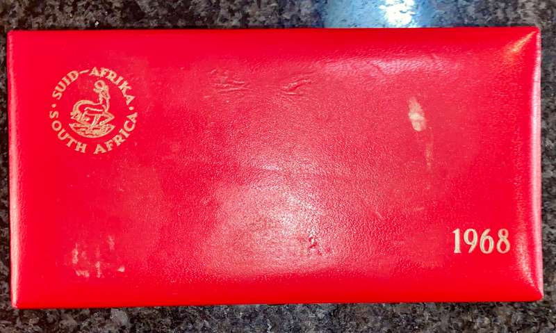 South Africa Proof set silver R1 TO 1 cent 1968 red SA mint box