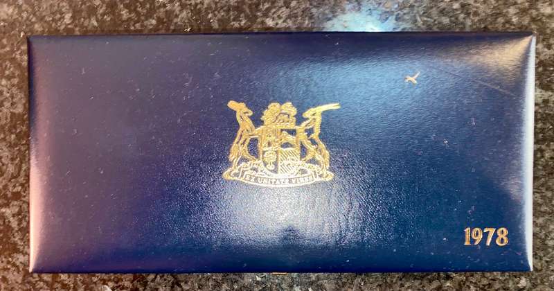 South Africa Proof set silver R1 TO 1/2 cent 1978 blue SA mint box