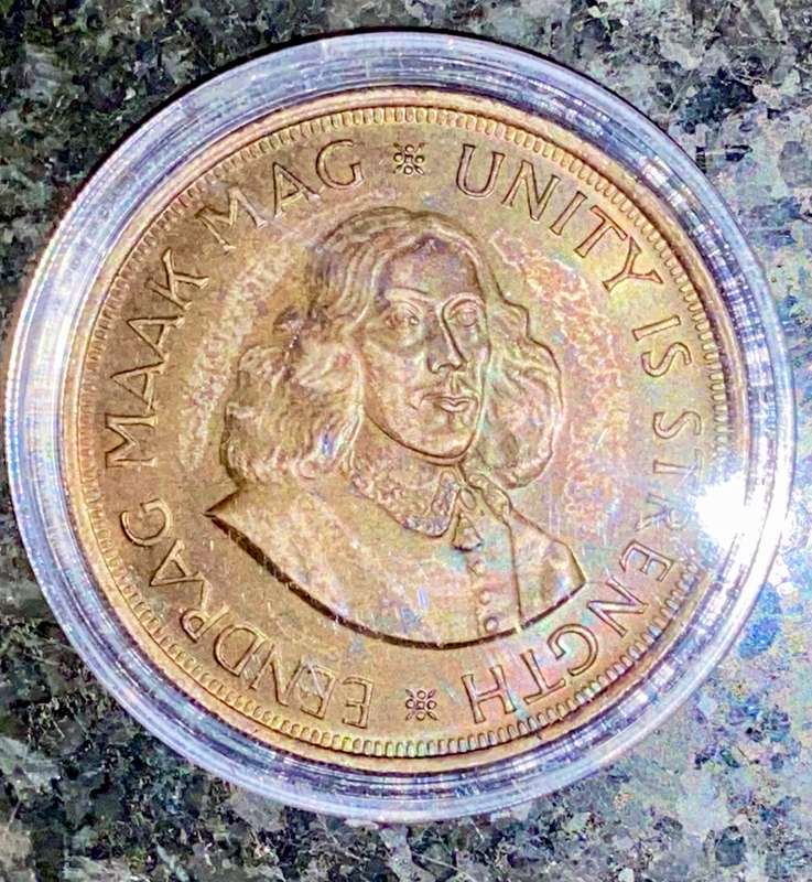 South Africa silver 50 cent 1962 low mintage 24378 crown size in capsule