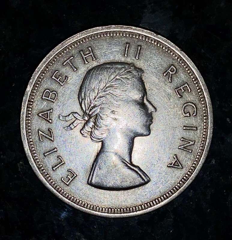 SA Union silver 5 shilling 1954 low mintage 17040