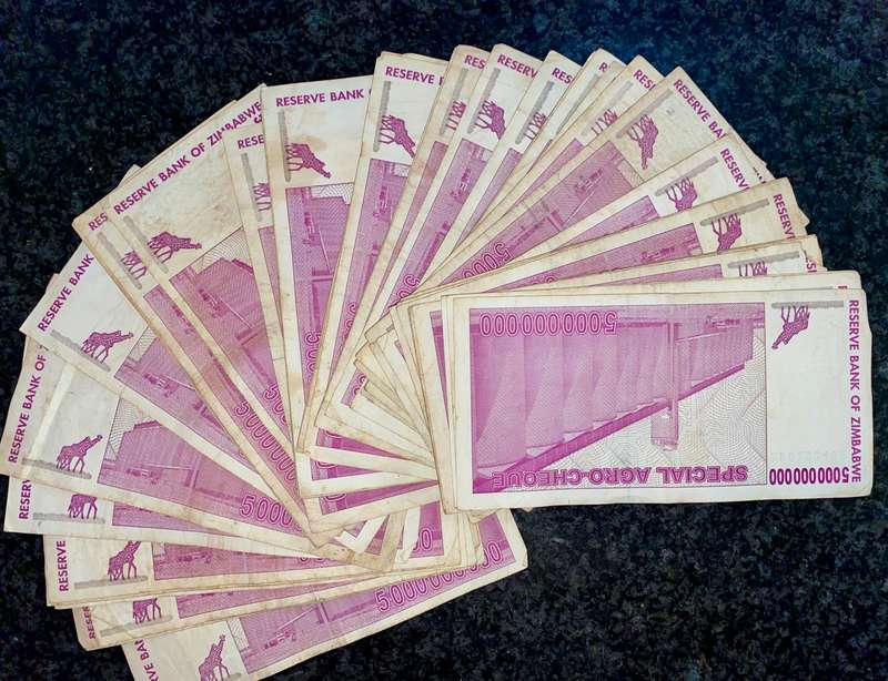 Zimbabwe. 5 billion dollars 2008 ( 1 bid takes all) ) pack of 100