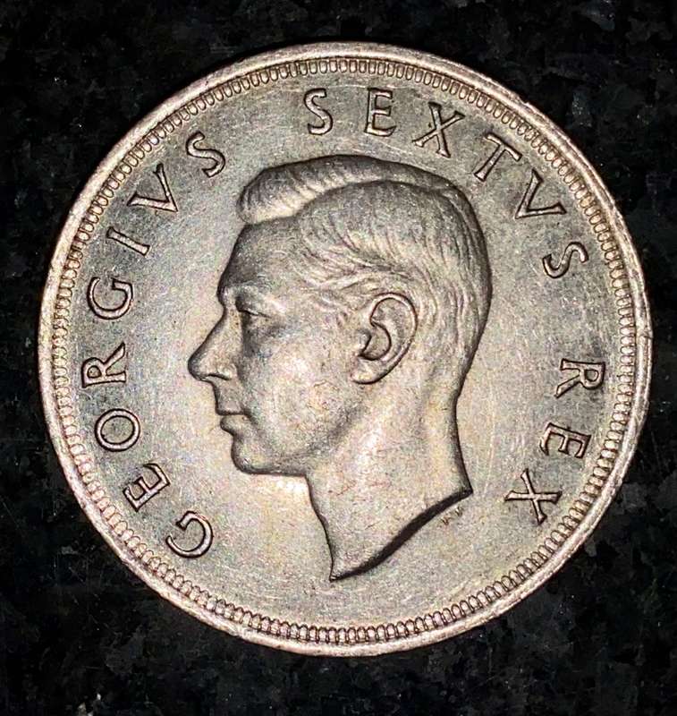 SA Union silver 5 shilling 1952