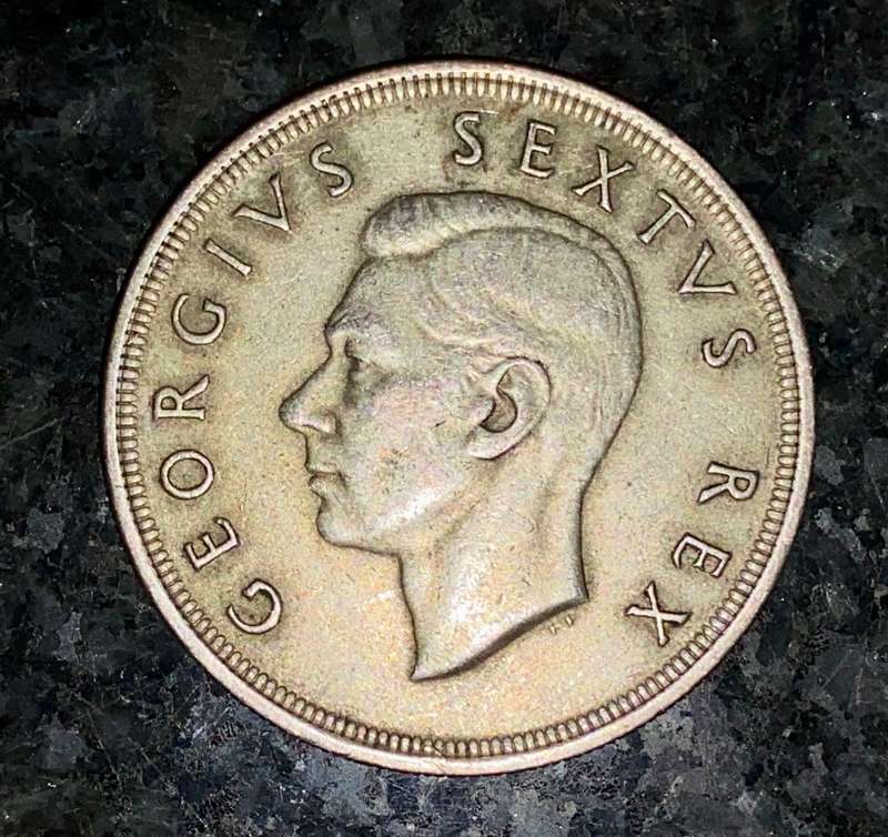 SA Union silver 5 shilling 1952