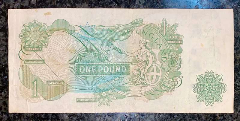 Britian 1 pound bank of England