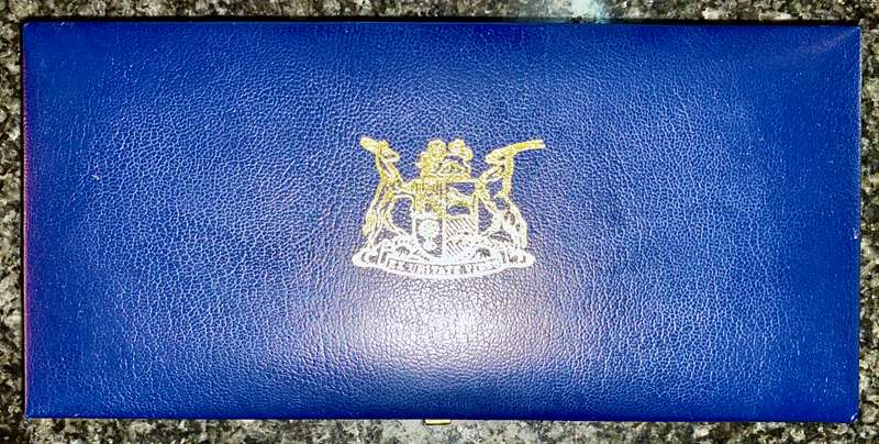 South Africa Proof set silver R1 TO 1/2 cent 1983 blue SA mint box