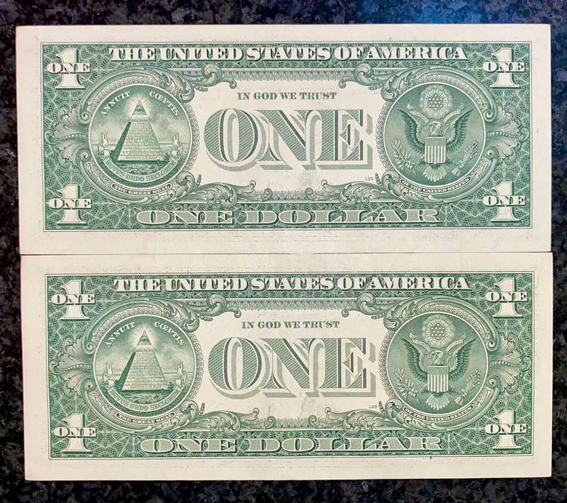 USA 1 dollar in seq E18404008-009 Richmond Federal Reserve 2009 (1 bid takes all)