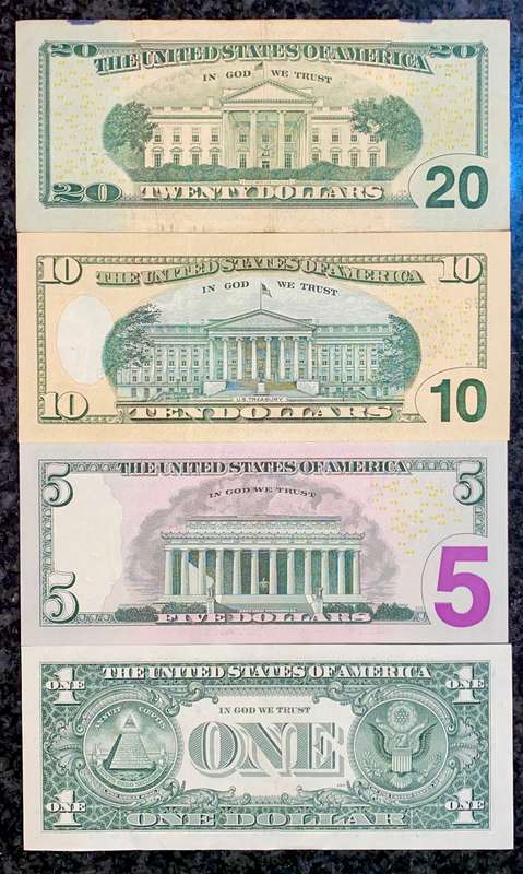 USA Set 20 dollar to 1 dollar 1993-2017 green seal (1 bid takes all)