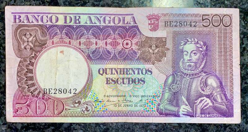 ANGOLA 500 ESCUDOS 10 JUNE 1973