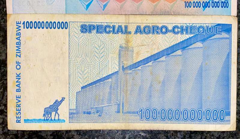 Zimbabwe Set - 100 Trillion dollars & 100 Billion dollars 2008 - 100% Authentic (1 bid takes all)