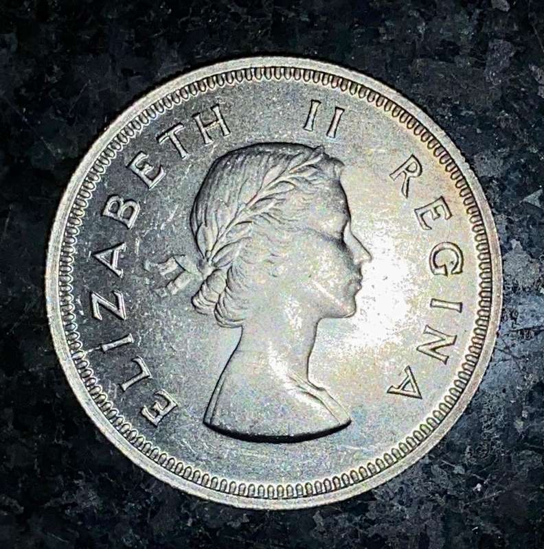 SA Union silver 2 shilling 1960 UNC