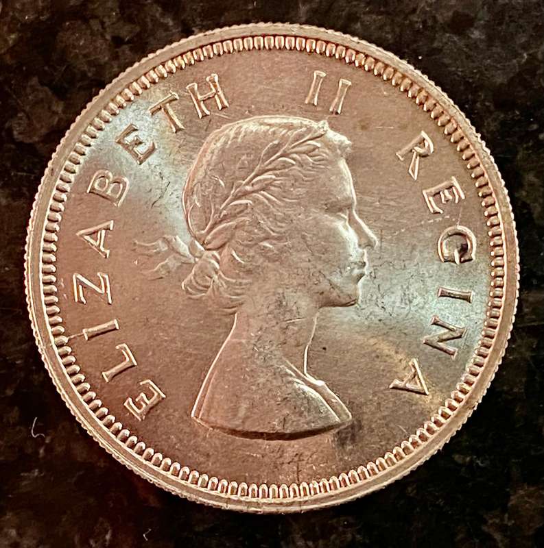 SA Union silver 2 shilling 1960 UNC