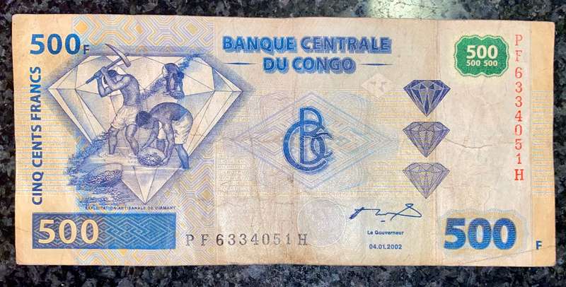 CONGO 500 FRANCS 2002