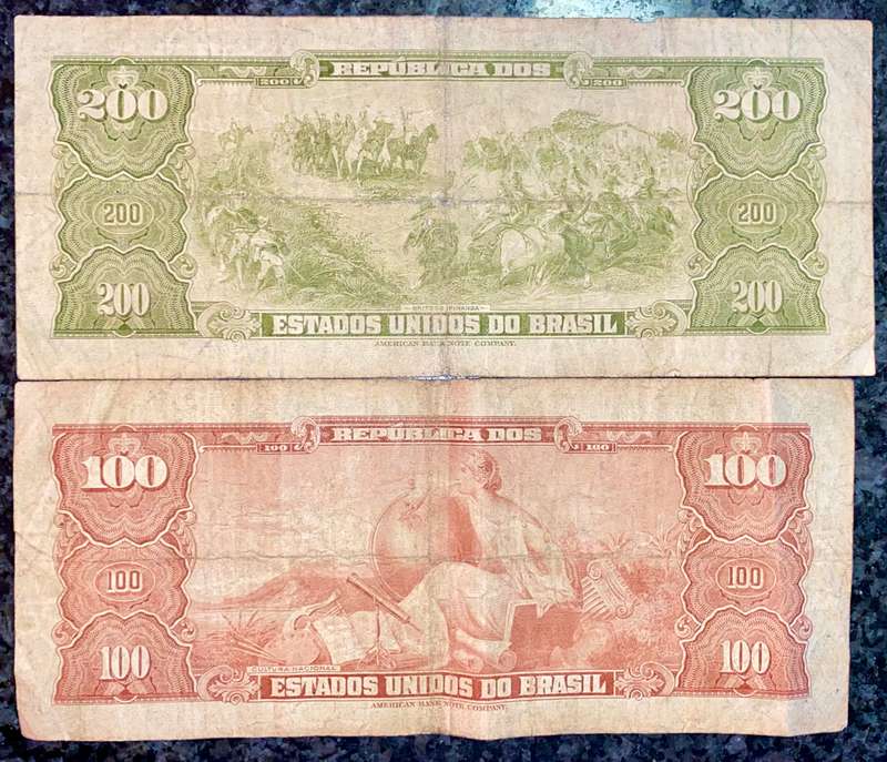 BRASIL SET 200 CRUZEIROS  & 100 CRUZEIROS (1 BID TAKES ALL)