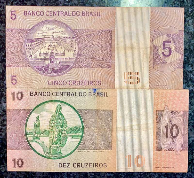 BRASIL SET 10 CRUZEIROS A & 5 CRUZEIROS (1 BID TAKES ALL)