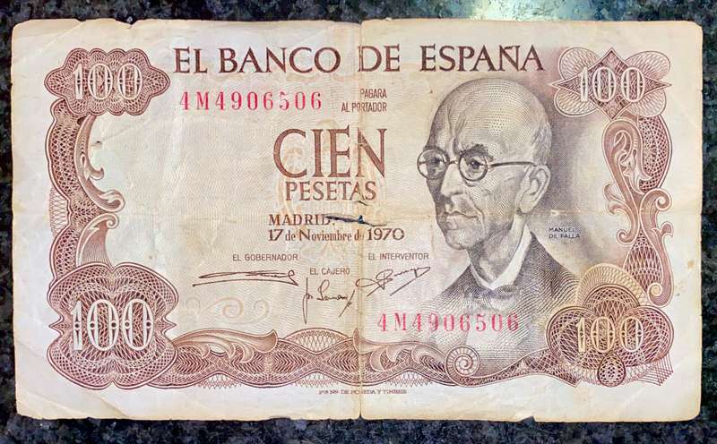 SPAIN 100 PESETAS 1970