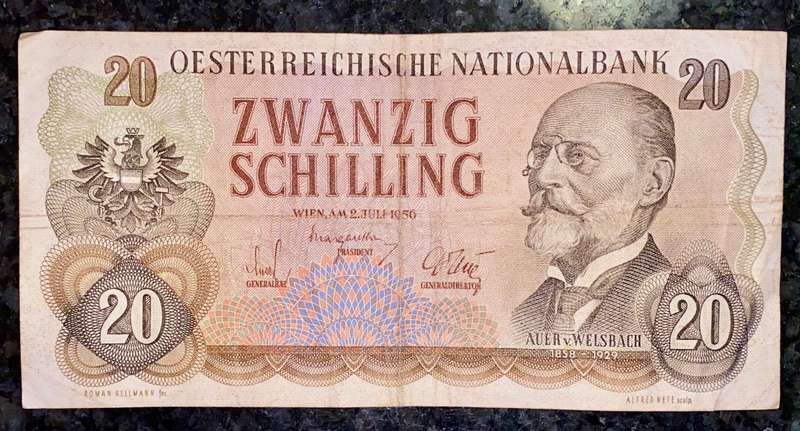 AUSTRIA 20 SHILLING 1956