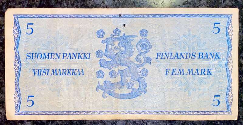 FINLAND 5 MARKKAA 1963