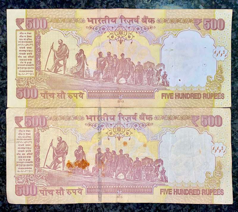INDIA SET 500 RUPEE TWO DIFFERENT SIGNATURES MAHATMA GANDHI (1 BID TAKES ALL)
