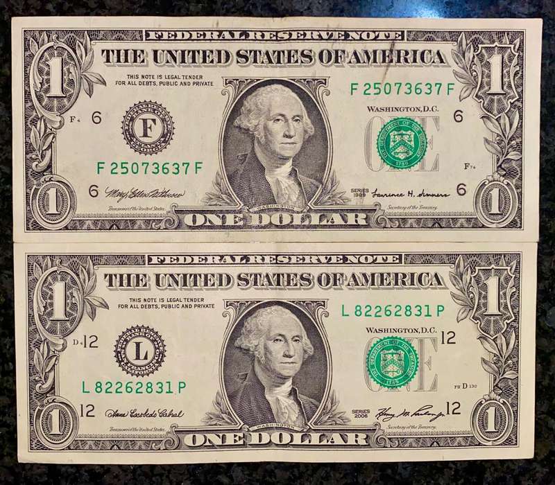 USA 1 dollar Atlanta 1999 & San Francisco 2006 Federal reserve (1 bid takes all)
