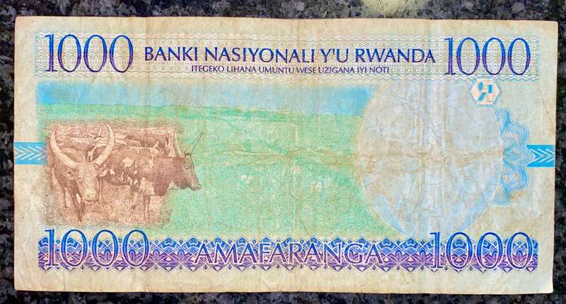 RWANDA 1000 FRANCS 1998