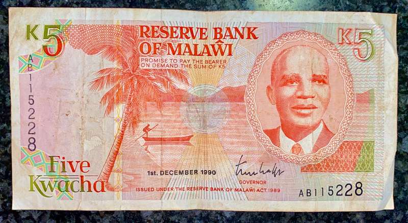 MALAWI 5 KWACHA 1990