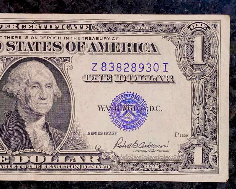 USA 1 dollar Silver Certificate 1935 blue seal