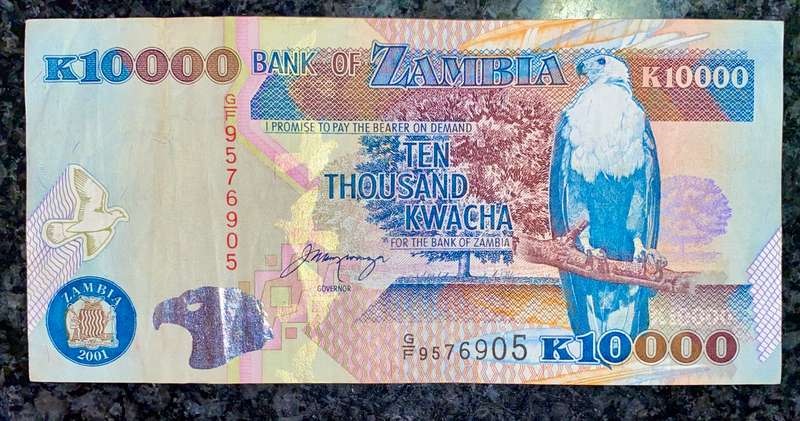 ZAMBIA 10,000 KWACHA 2001