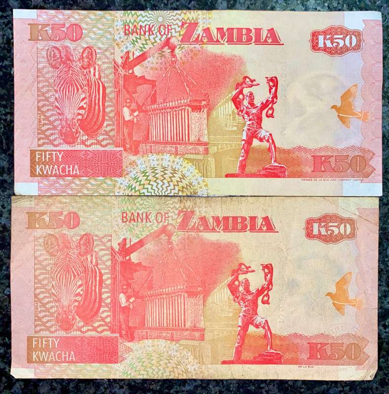 ZAMBIA SET 50 KWACHA  2001 & 2009 (1 BID TAKES ALL)