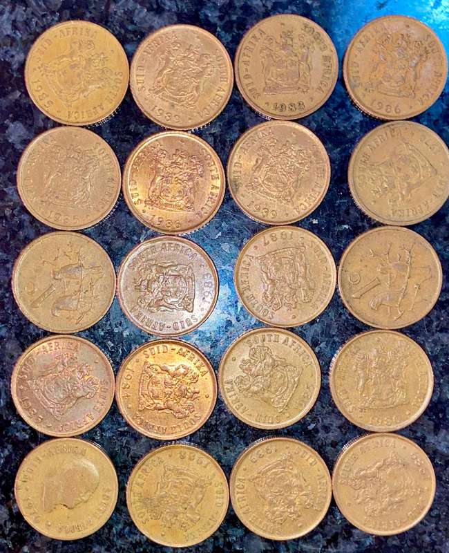 South Africa 1 cent Various dates 2nd decimals 1965-1989 (1 bid takes all)
