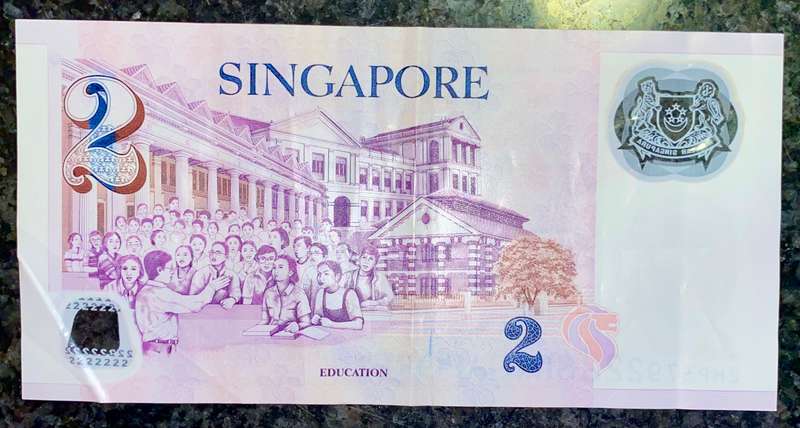 SINGAPORE 2 DOLLAR ND POLYMER NOTE