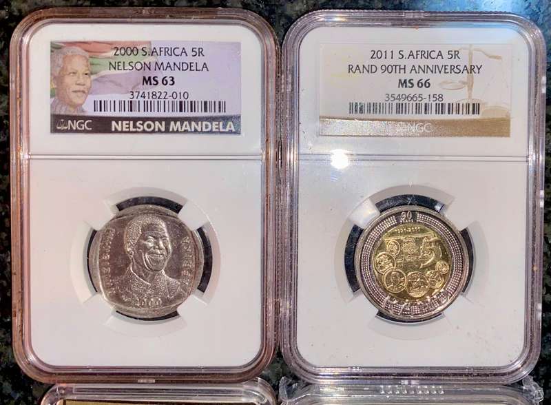 South Africa. Graded commemorative set R5 - 2000 - 2008 - 2011 - 2017 (1 bid takes all)