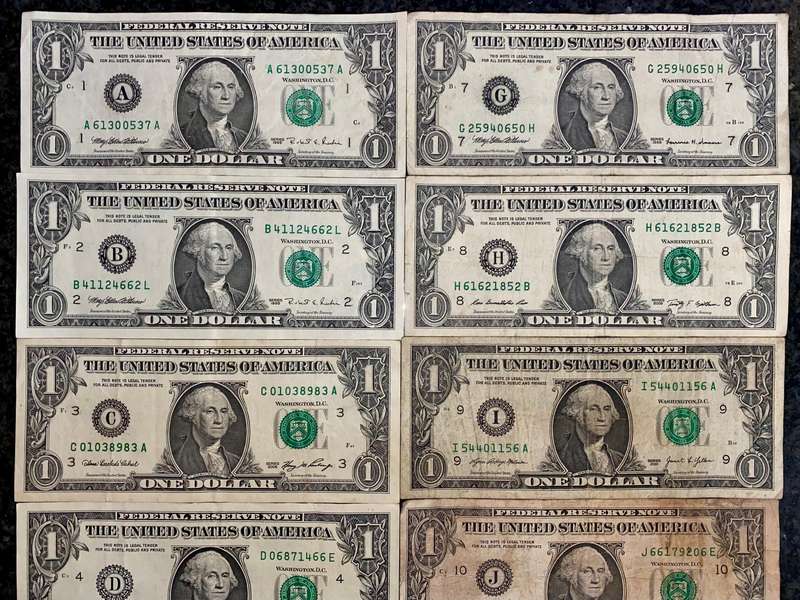 Complete Set 1 dollars All Federal Reserve banks A to L 1995-2021 (1 bid takes all)