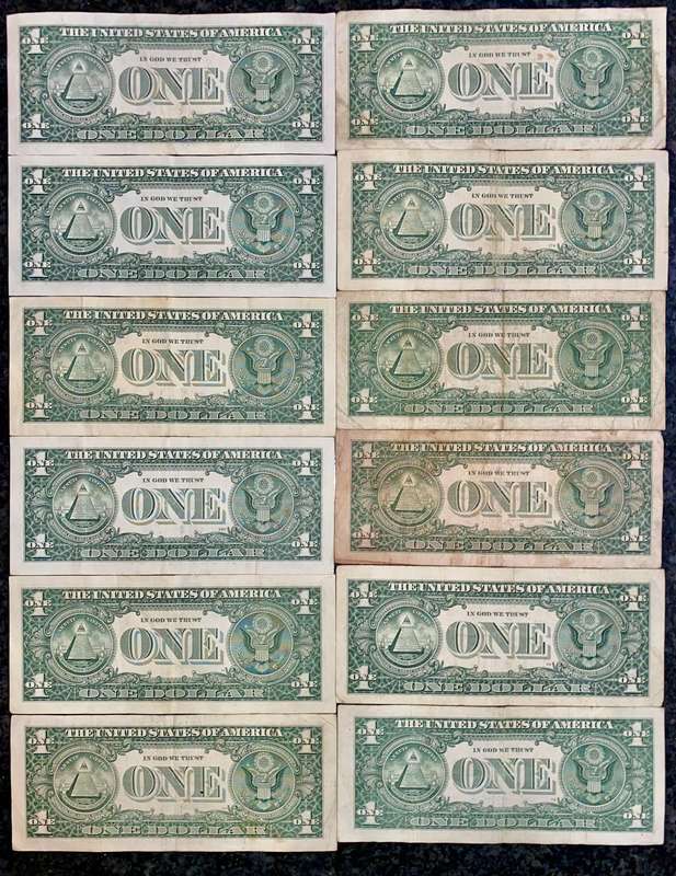 Complete Set 1 dollars All Federal Reserve banks A to L 1995-2021 (1 bid takes all)