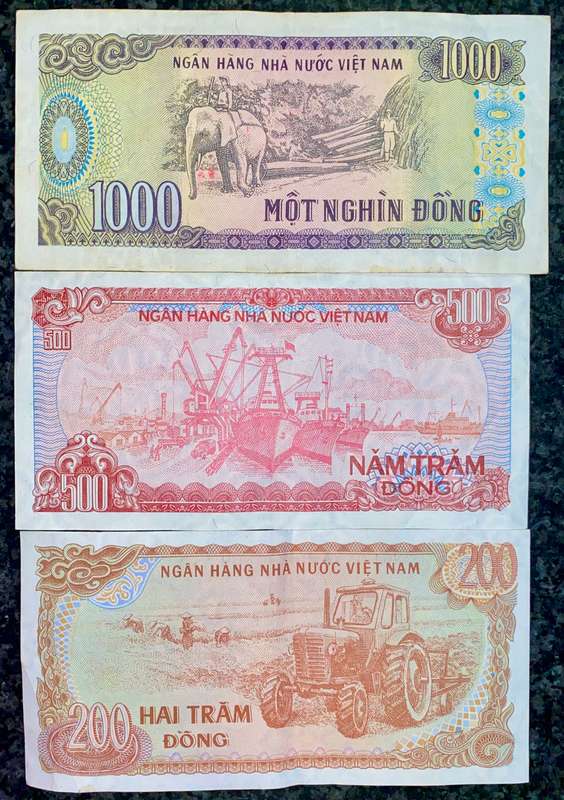 VIETNAM SET 1000 DONG - 500 DONG 1988 & 200 DONG 1987 (1 BID TAKES ALL)