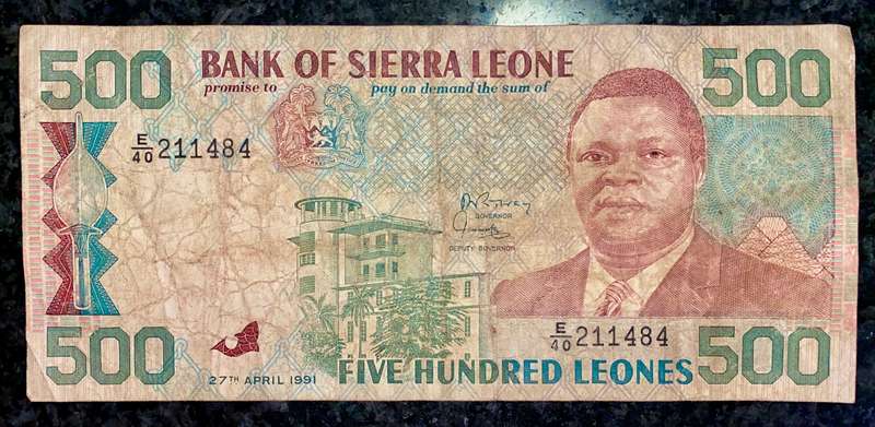 SIERRA LEONE 500 LEONES 1991