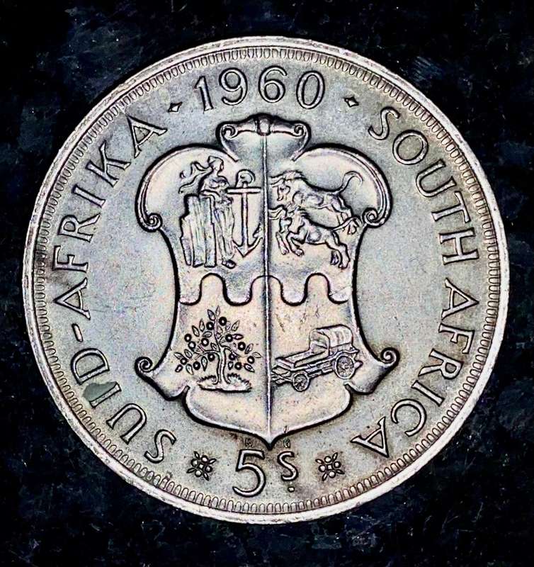 SA Union silver 5 shillings 1960 good condition