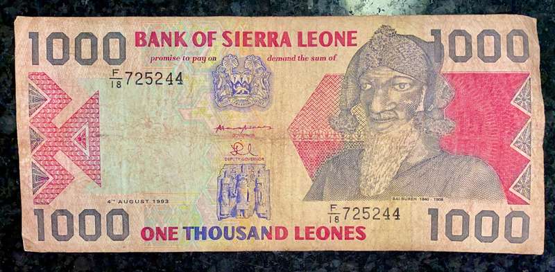 SIERRA LEONE 1000 LEONES 1993