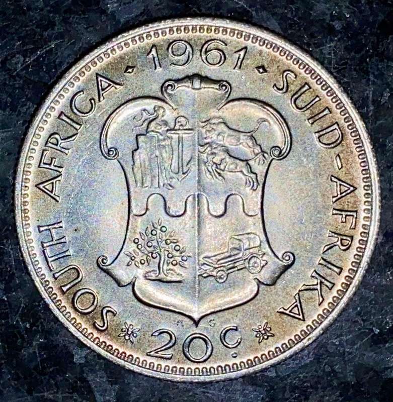 South Africa. Silver 20 cent 1961 good condition