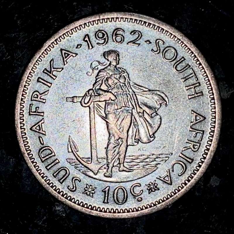 South Africa. Silver 10 cent 1962 good condition